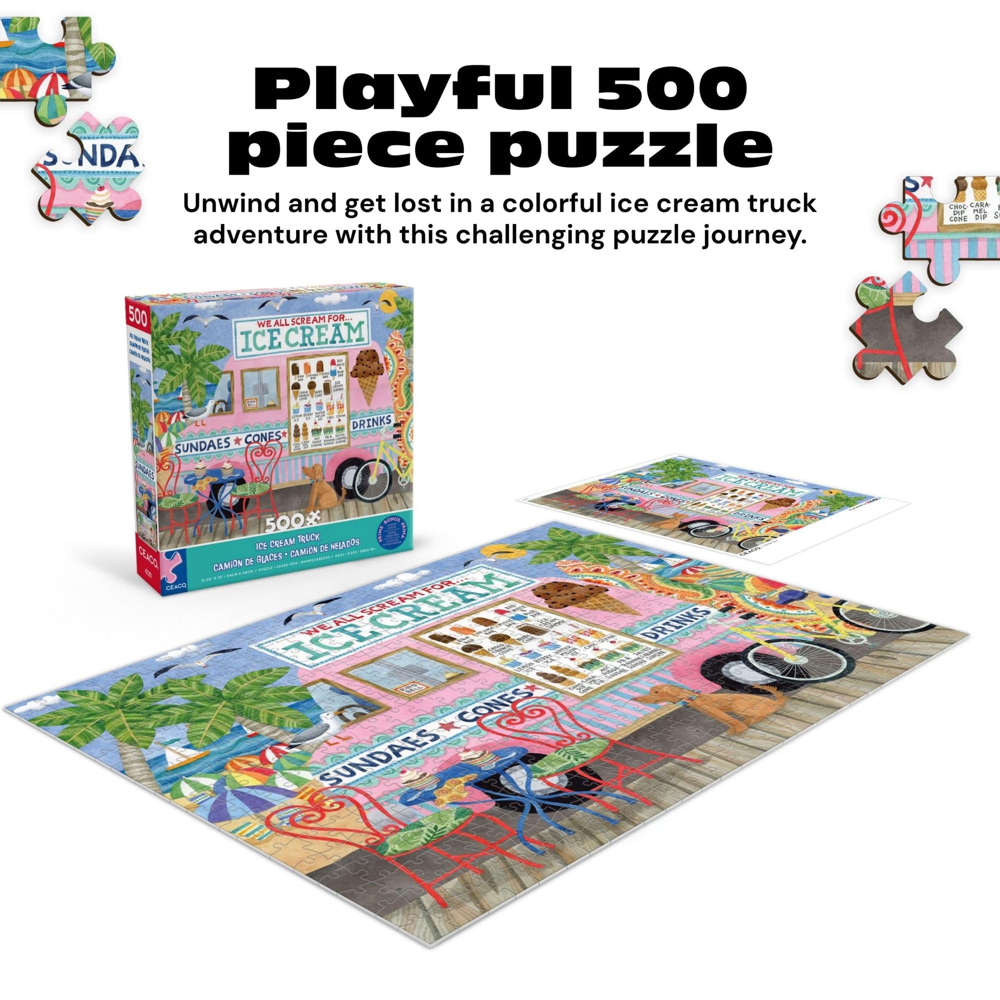 Ceaco - Ice Cream Truck II - 500 Piece Jigsaw Puzzle for Adults