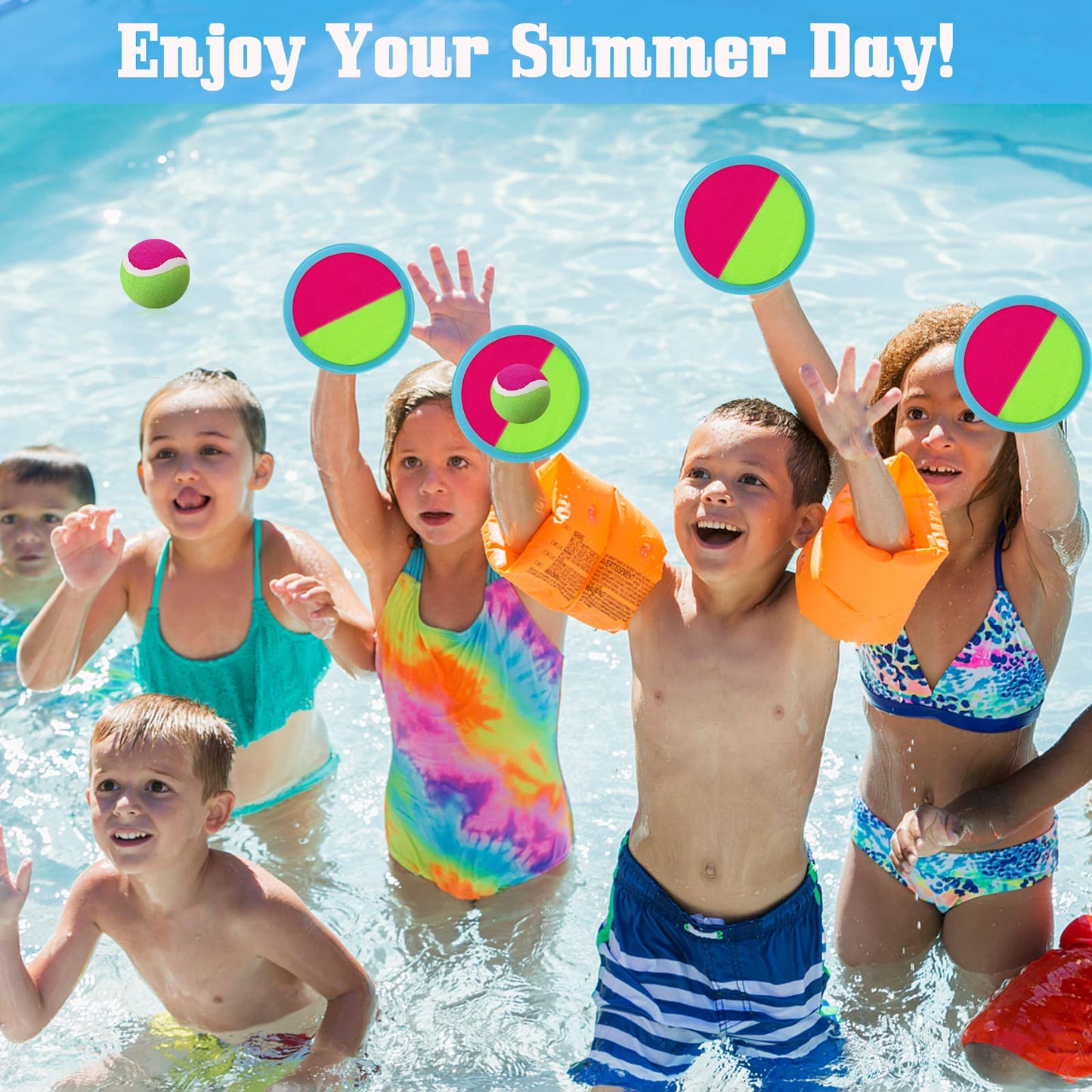 Pool Toys, Outdoor Games for Kids, Toss and Catch Ball Set, Beach Toys