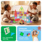 PicassoTiles 100PC Full Size & Travel Magnetic Tile Playset with Toy Bag