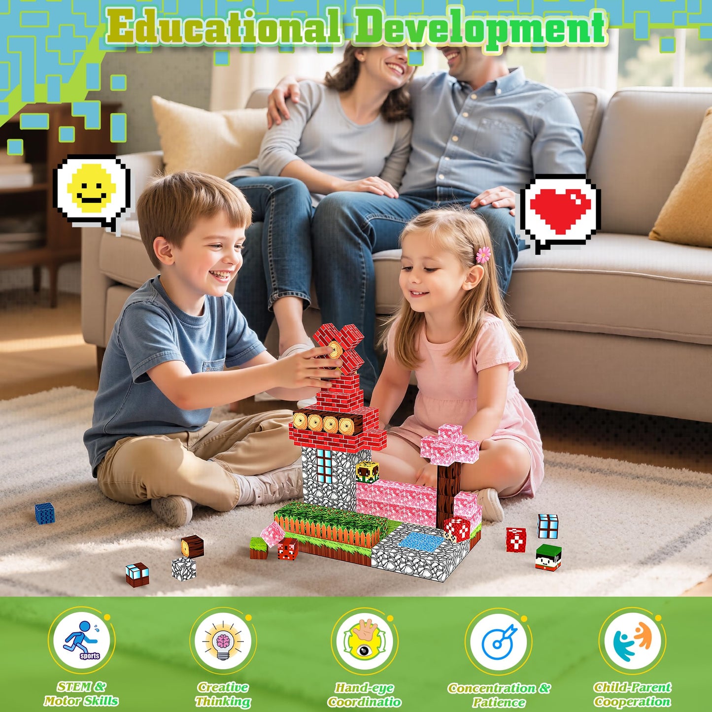 Hltyigr 150PCS Magnetic Blocks, Magnetic Building Blocks, Magnet Blocks Cubes, STEM Educational Stacking Magnet Toy for Kids Ages 3 4 5 6 7 8 9 10 11