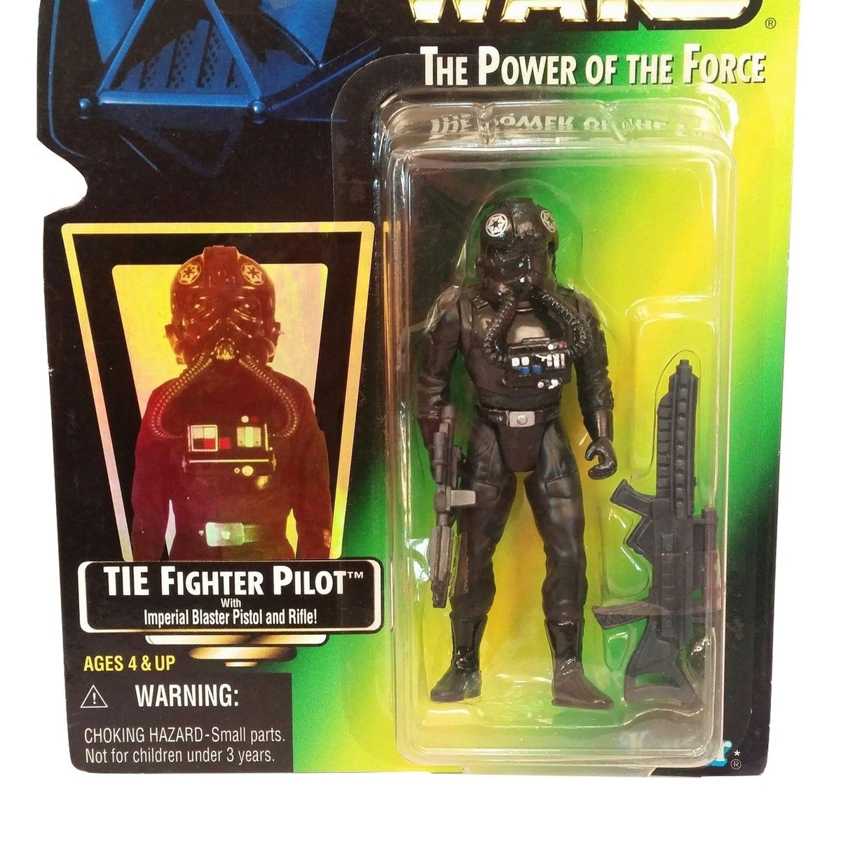 Star Wars The Power of The Force Action Figure - Tie Fighter Pilot - Green Card with Hologram Picture