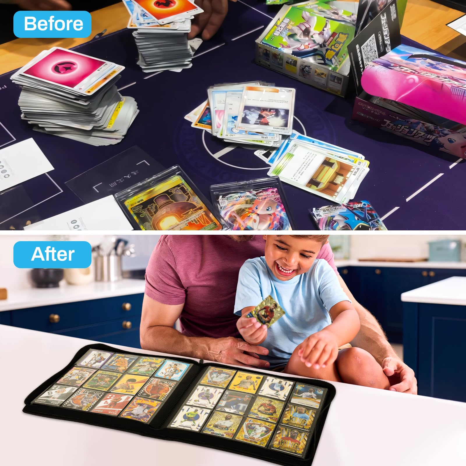 SKYHJK Card Binder-12 Pockets Trading Card Binder for Holding 480 Cards with 20 Two-Sided Pages?Compatible with Game Cards, Comic Trading Collectible