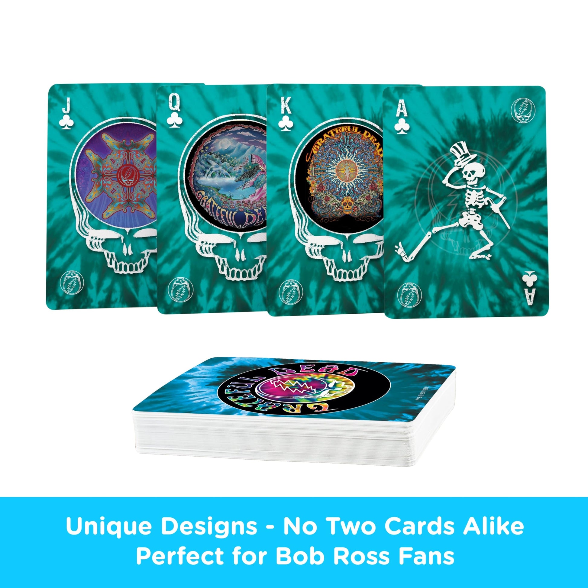 AQUARIUS Grateful Dead Playing Cards Standard Size - Themed Novelty Deck with 52 Unique Band Designs - Collectible Merchandise Gift for Teens