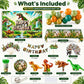 Dinosaur Birthday Decorations for Boys, 150 PCS Jurassic Dino Party Supplies with Backdrop, Dinosaur Balloons, Banner, Tablecloth, Cake Toppers