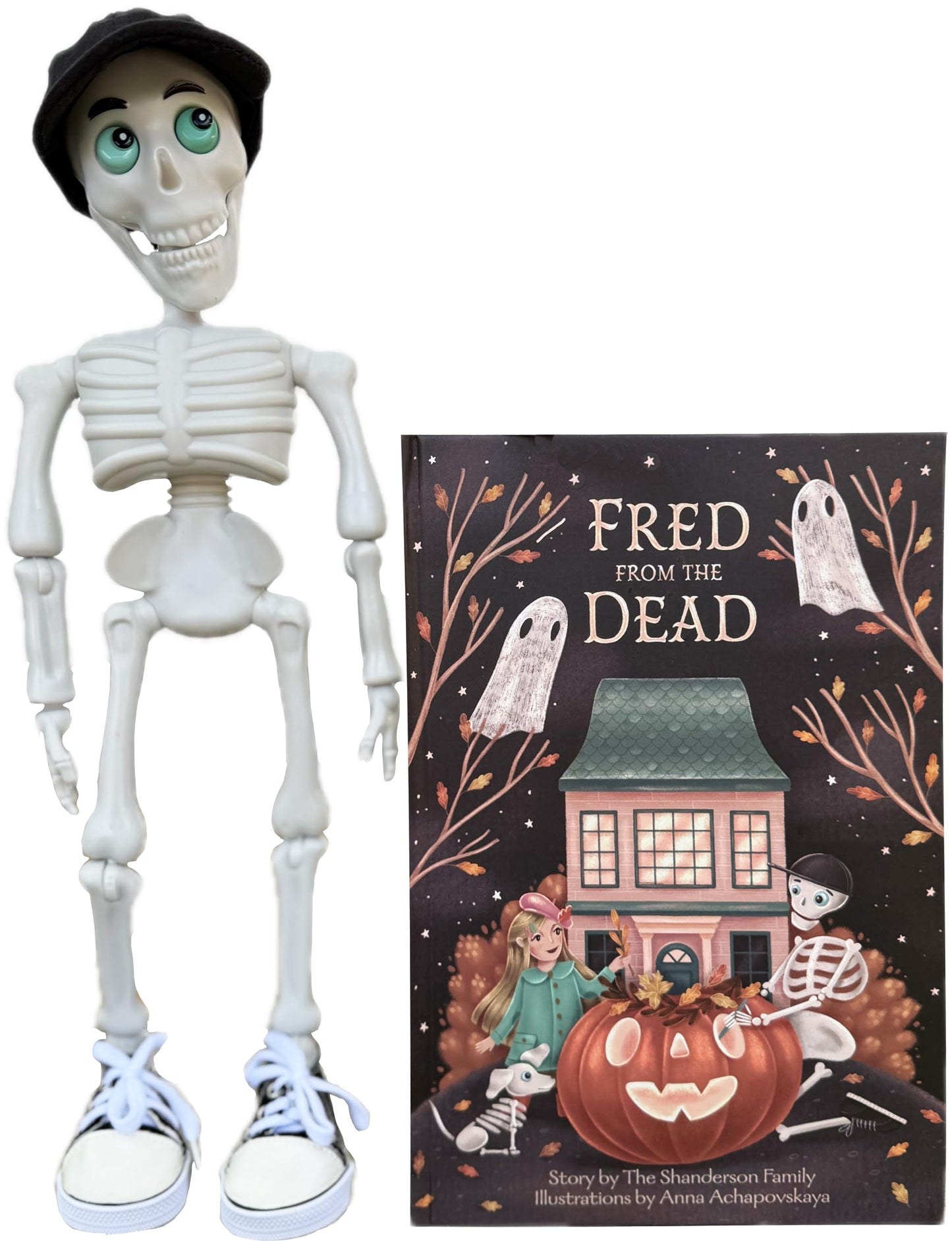 Fred from the Dead Skeleton Doll and Book Set | Children's Book with Toy | Interactive Story for Kids | Halloween