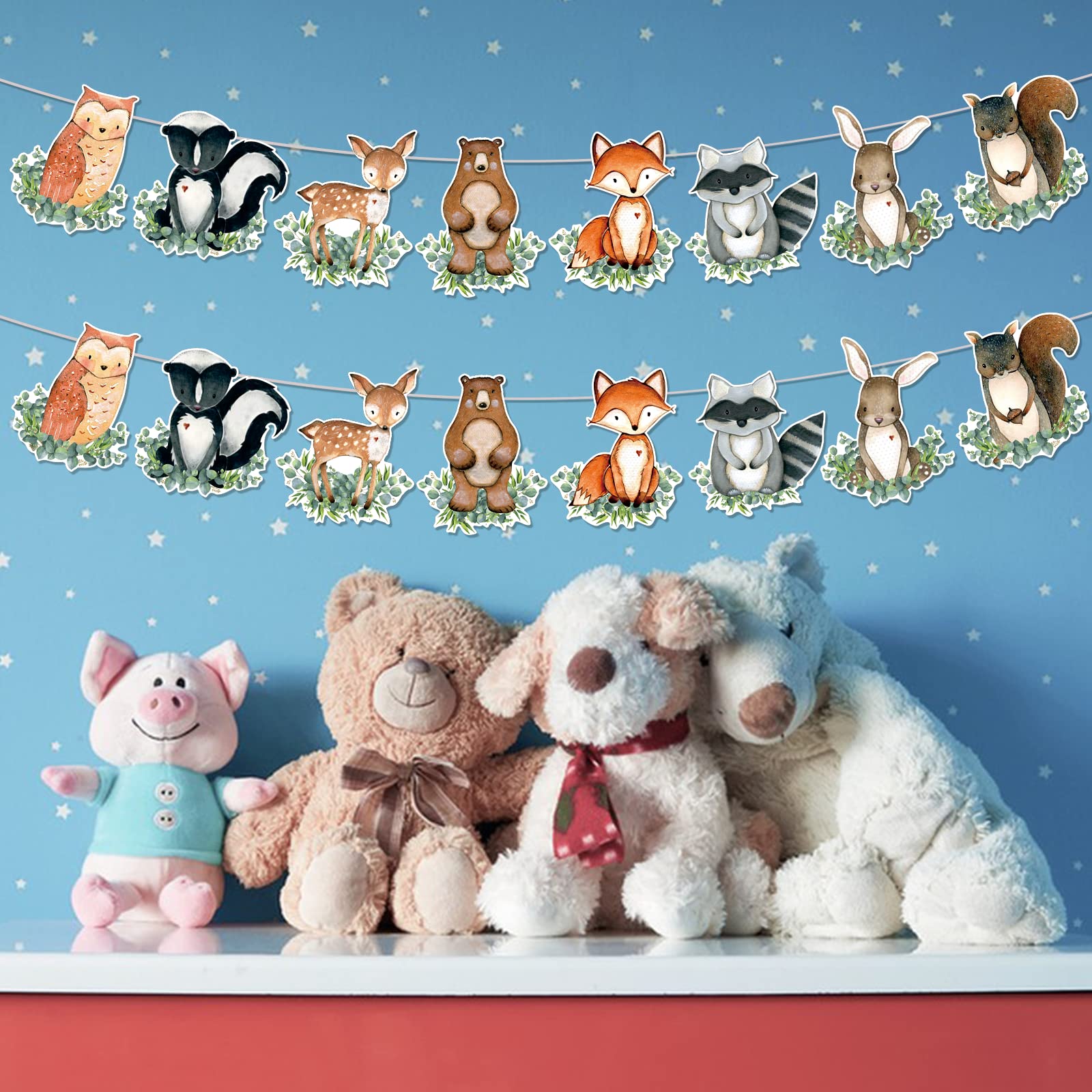 Woodland Baby Shower Decorations Banner: 2Pcs Woodland Animals Baby Shower Banner Woodlands Birthday Decorations Neutral Forest Animals Gender Reveal