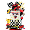 20 PCS Truck Cake Toppers Truck Cake Decorations Hot Red Ball Race Car Flame Blaze Wheel Cake Toppers for Truck Themed Birthday (Truck 1)