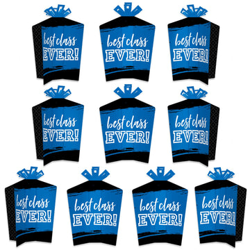 Big Dot of Happiness Reunited Blue - Table Decorations - Royal Blue School Class Reunion Party Fold and Flare Centerpieces - 10 Count