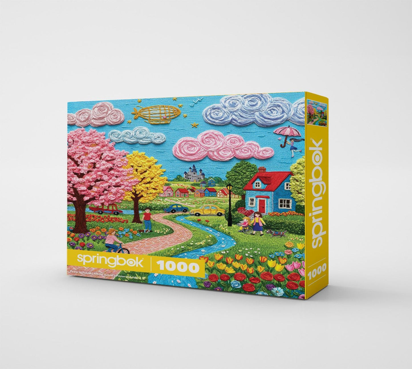 Springbok Springtime Stroll 1000 Piece Jigsaw Puzzle for Adults & Family - Poster Now Included - Scenic Spring Garden, Flowers & Trees Art - Unique
