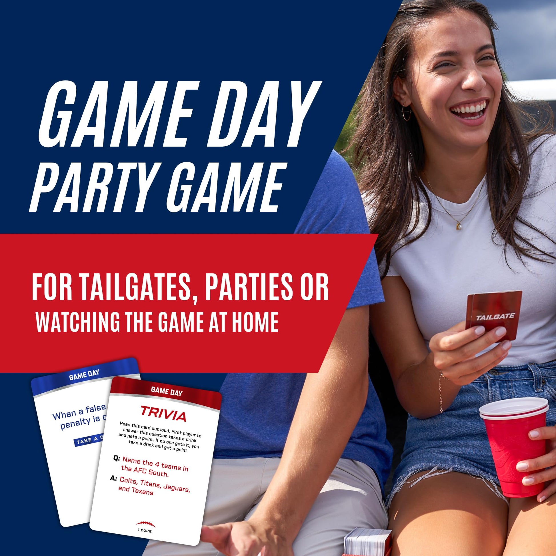 OFF TOPIC Game Day Football Card Game for Adults - Party Games for Football - 2-in-1 Adult Games