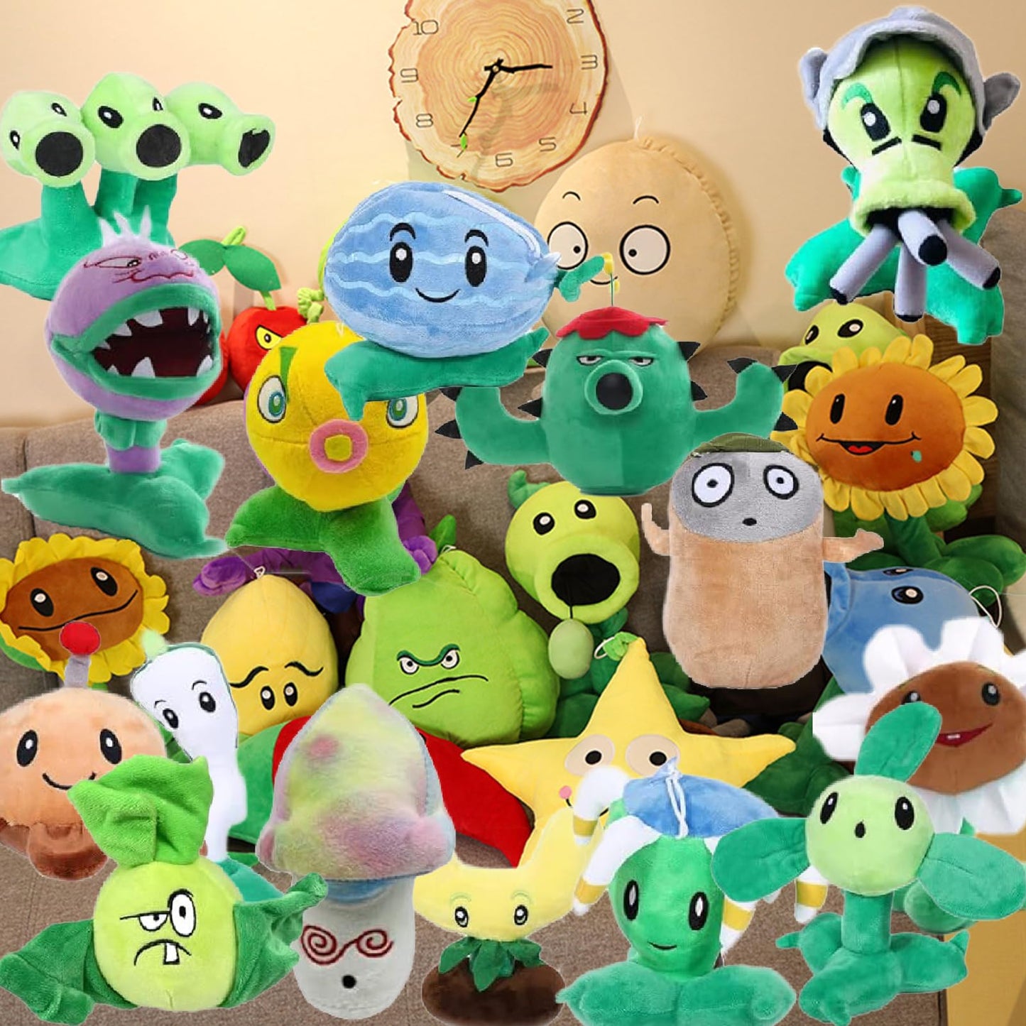 JHESAO Random 25 PCS Plants PVZ Toys Set Zombies Figurines Series PVZ Plush PVC Toys New, Great Gifts for Kids and Fans, Birthday and Party
