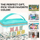Loyipu PVC Transparent Mahjong Carry Bag with Embroidered MAH Jong - Mint Green/Purple/Pink | Fits Standard American Mahjong Tiles, Dice & Scorecards