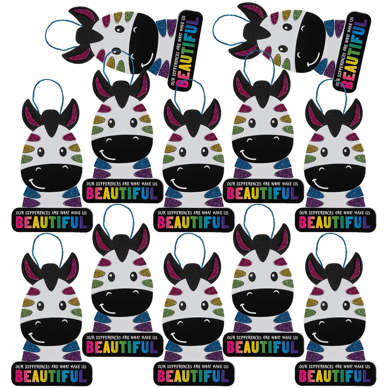 Fun Express Rainbow Zebra Sign Craft Kit, Makes 12