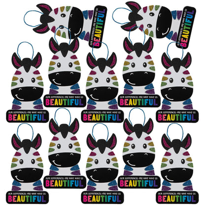 Fun Express Rainbow Zebra Sign Craft Kit, Makes 12