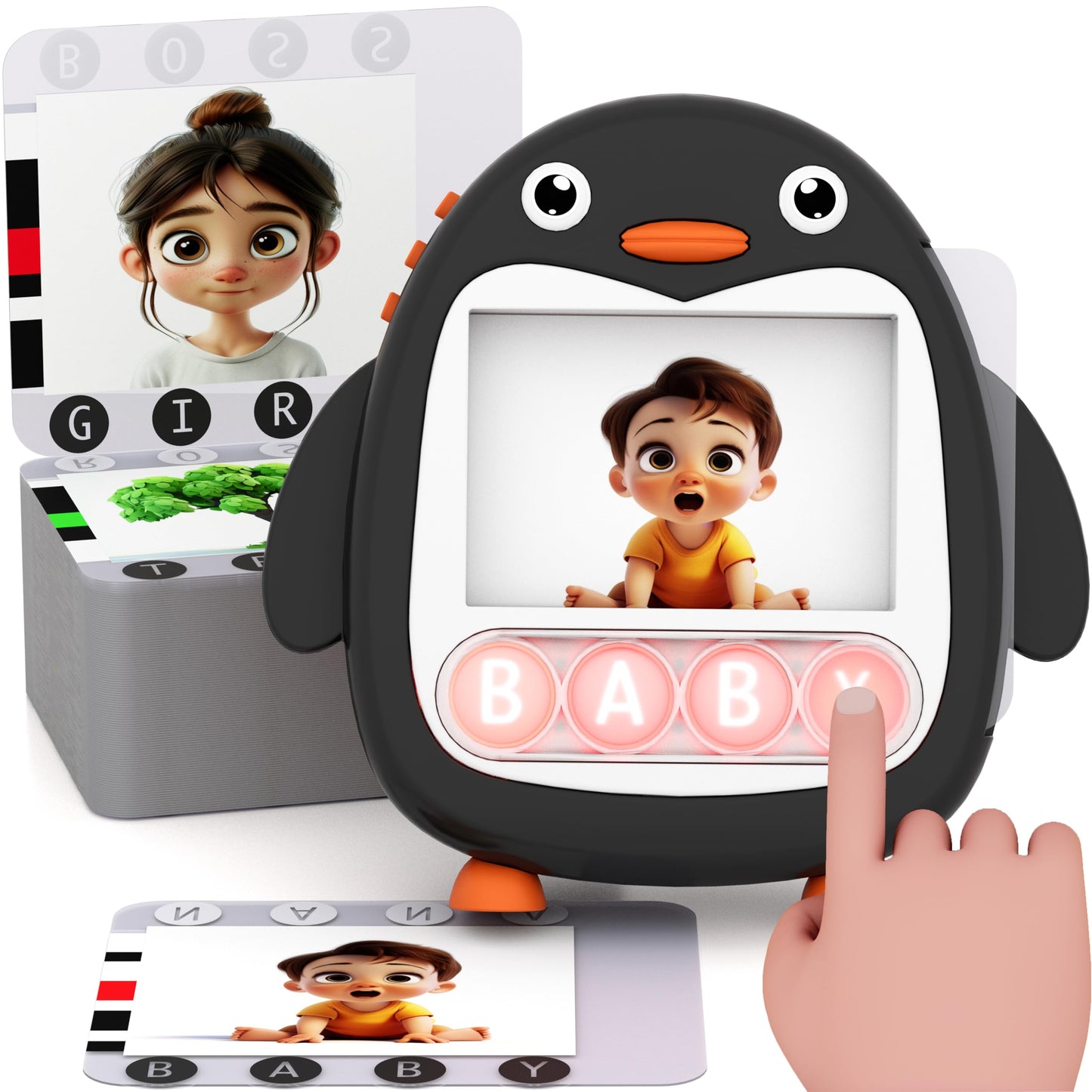 COOVA Word Pop & Talking Flash Cards for Kids Ages 4-8, pop it ABC & Spelling, Matching Letter Game, Sight Words Flash Cards Kindergarten & 1st Grade