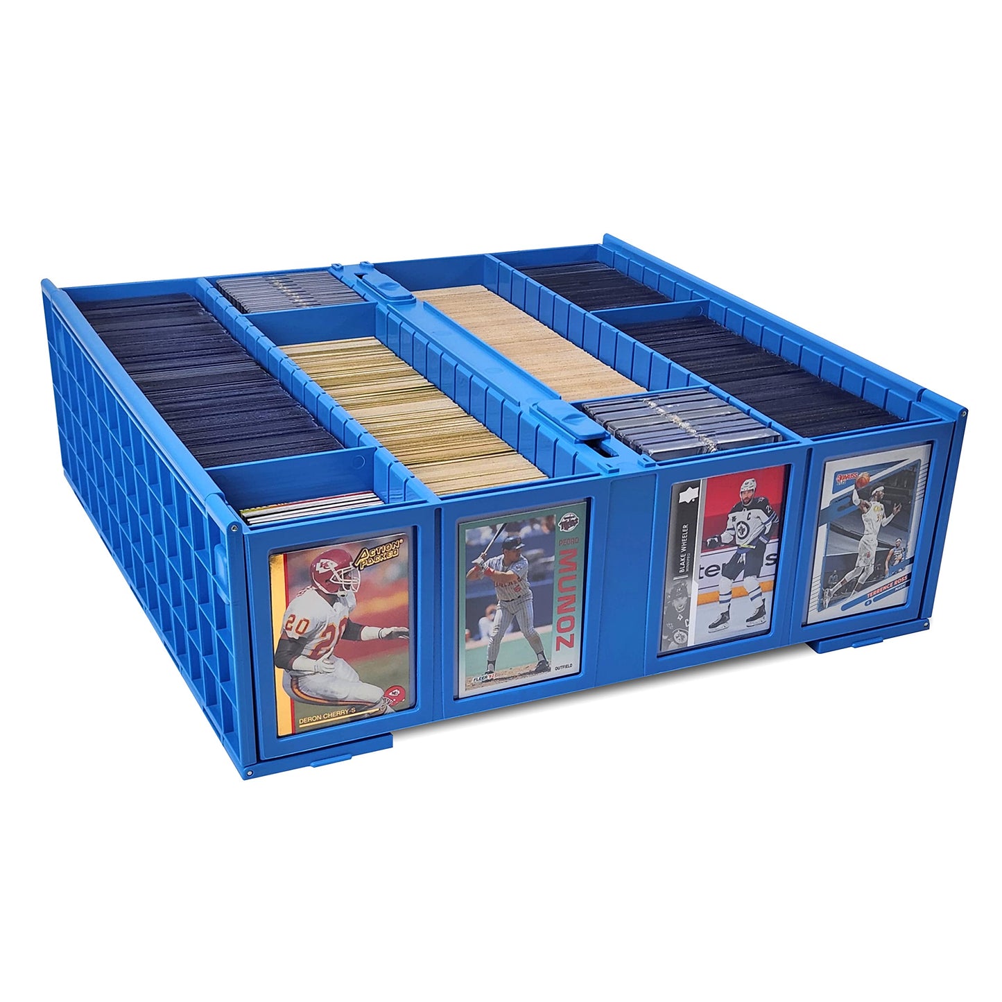 BCW Collectible Card Bin - Blue | Holds 3200 Cards | Includes 4 Dividers | Storage for Pokémon, MTG & Sports Cards