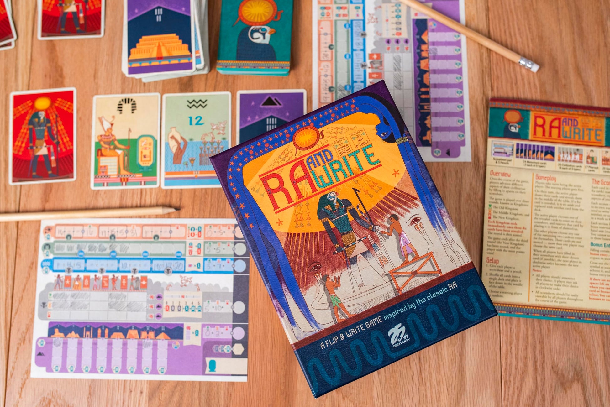 Ra and Write - Flip-and-Write Strategy Game by Reiner Knizia & 25th Century Games | Ages 12+ | 2-5 Players | 30-45 Min