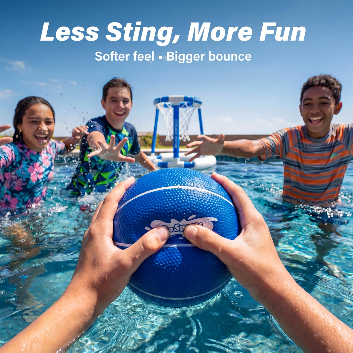 GoSports Swimming Pool Basketballs 3 Pack - Great for Floating Water Basketball Hoops, Choose Red or Blue Pool Basketballs