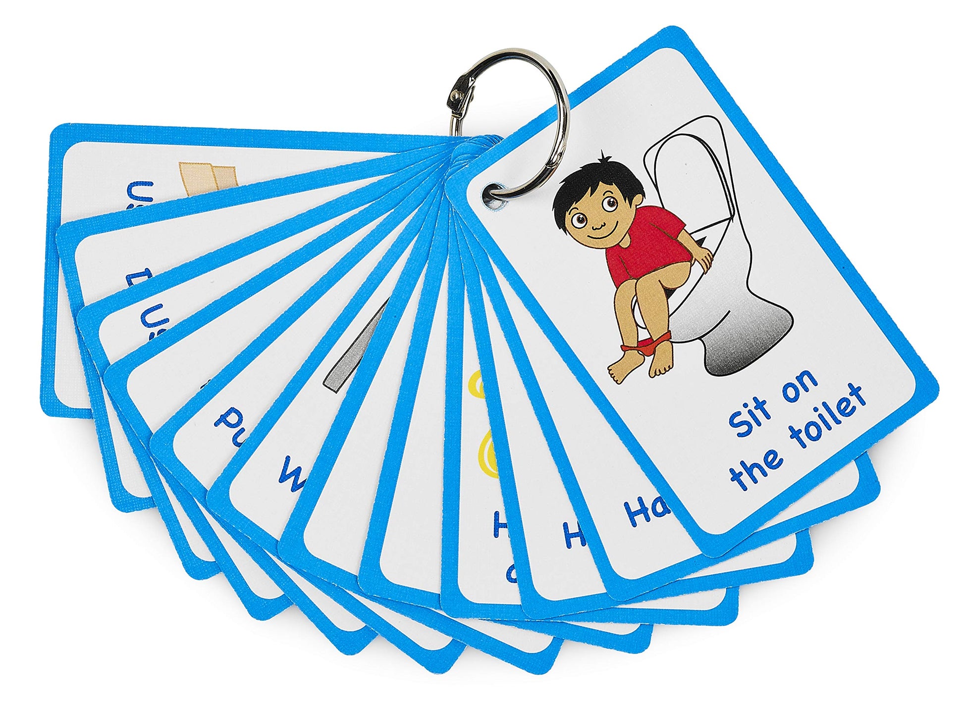 My Toilet Routine Cards 12 PECS Flashcards for Visual aid Special Ed, Speech Delay Non Verbal Children and Adults with Autism or Special Needs