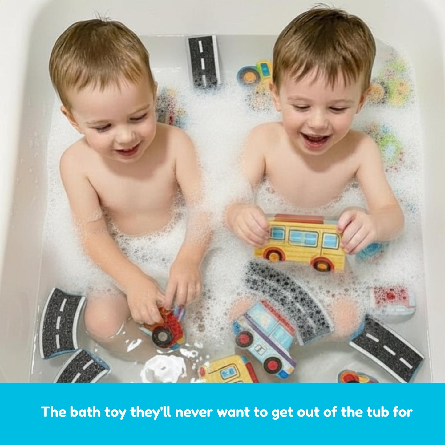 Alex Toys Foam Bath Stickers for Toddlers, 38-Piece Vehicle Tub Stickers Stick to Tub Wall - Foam Bath Toys for Kids Ages 1-3 Toddler Bath Toys