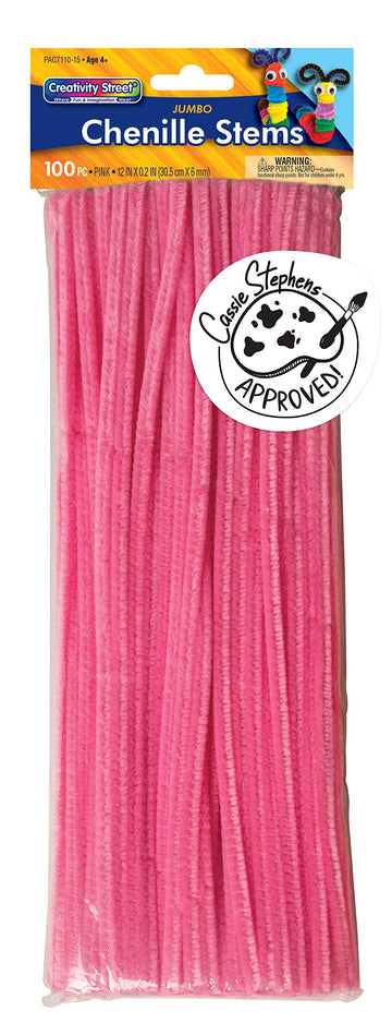 Creativity Street Chenille Stems/Pipe Cleaners 12 Inch x 4mm 100-Piece, Pink
