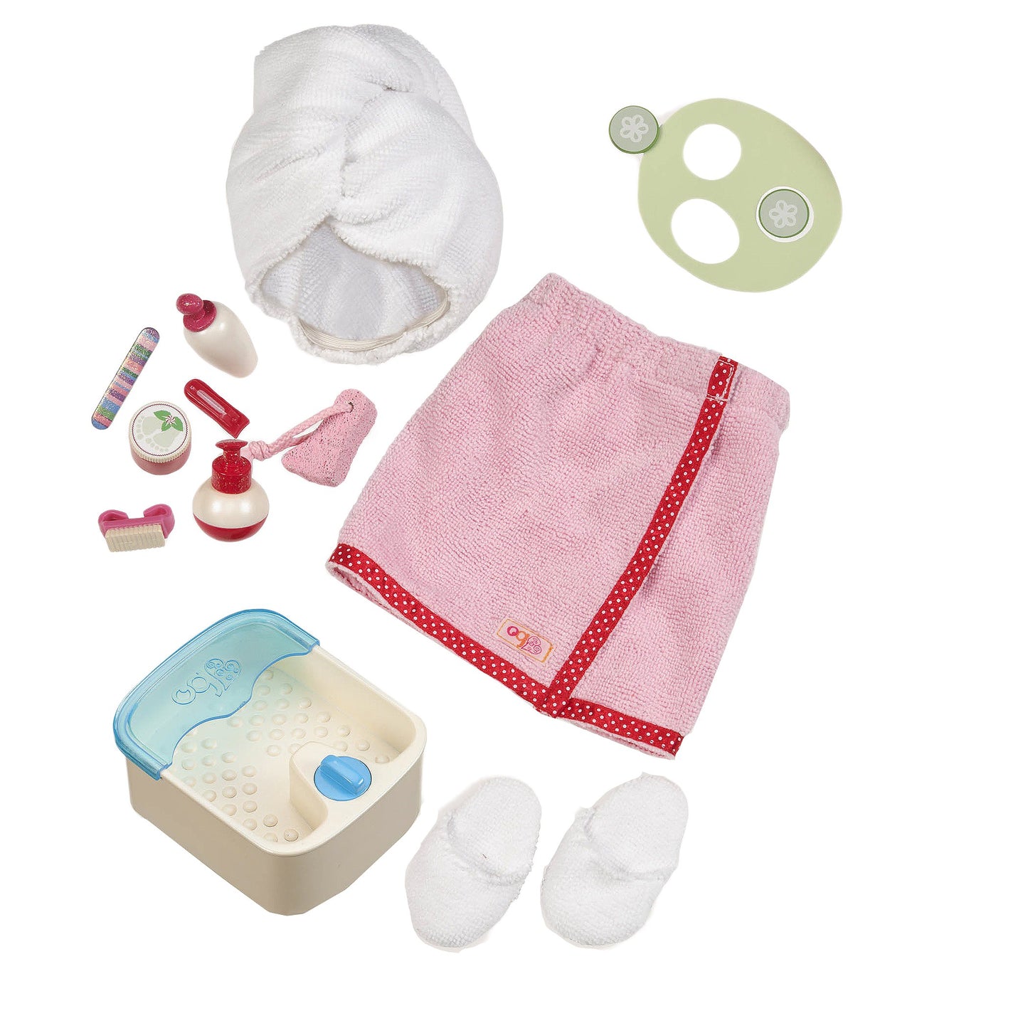 Our Generation - Sp-Aaaah Day - Salon Set - Foot Bath, Towel, and Cucumber Mask - 18-Inch Doll Accessories - Pretend Play - Toy for Kids 3 Years +