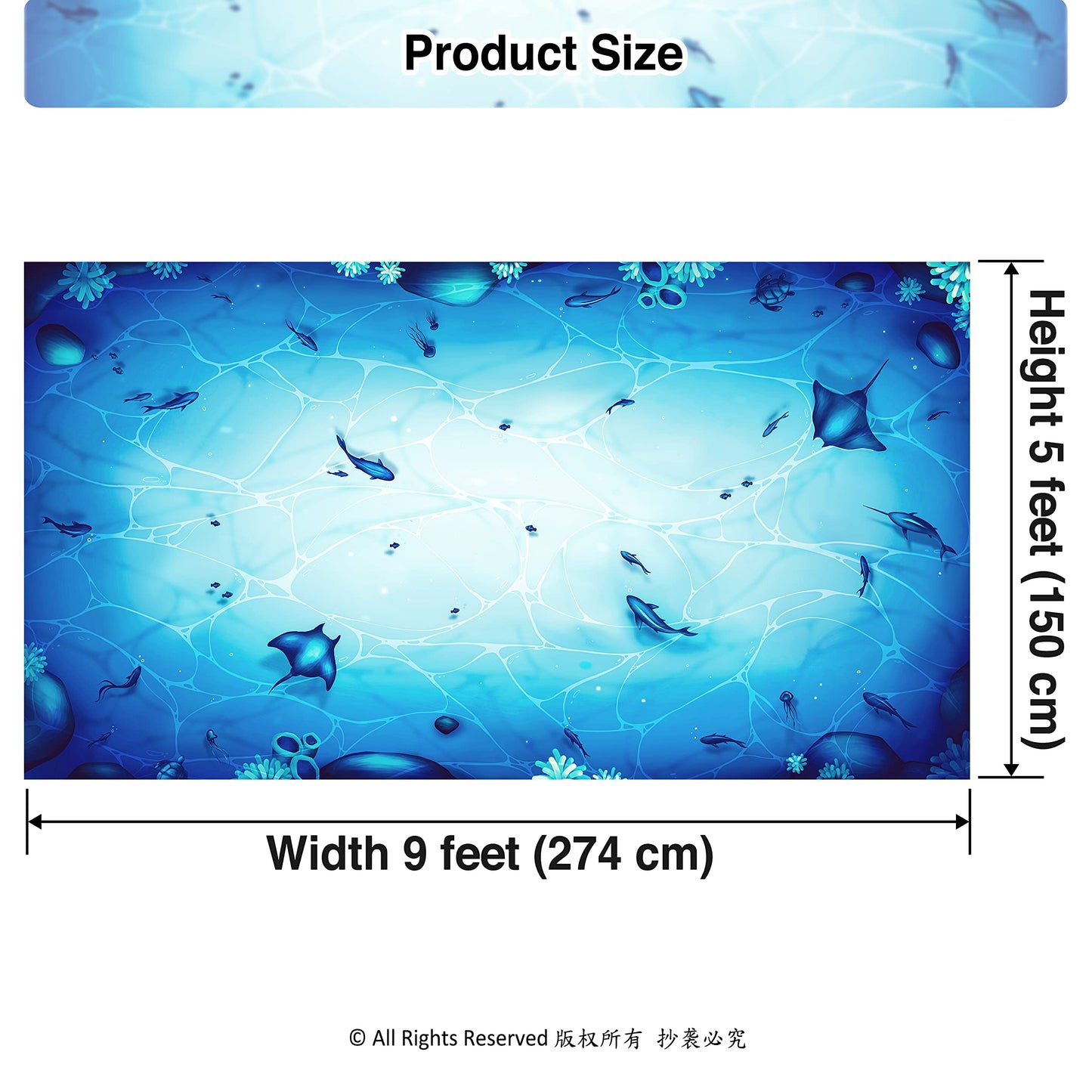 Cheerland Under the Sea Party Tablecloth Fabric Ocean Theme Birthday Decorations for Kids Adults Sea Party Supplies Turtles Jellyfish Coral Mermaid