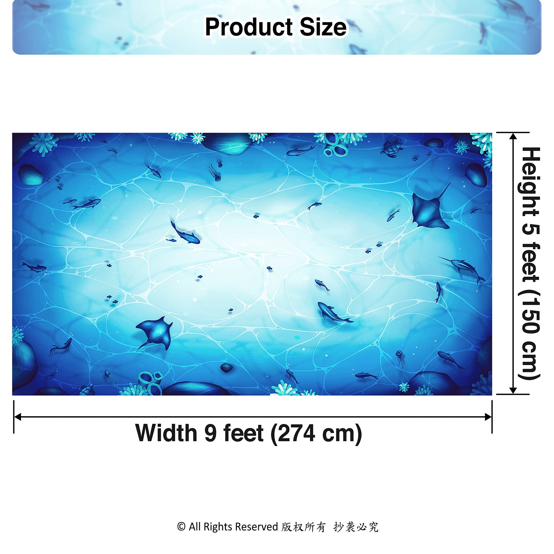 Cheerland Under the Sea Party Tablecloth Fabric Ocean Theme Birthday Decorations for Kids Adults Sea Party Supplies Turtles Jellyfish Coral Mermaid