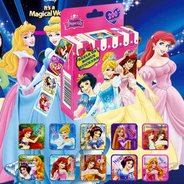 2 Pack Princess Stickers, Kids Stickerin 20 Designs, 400 Pcs Self Adhesive Label Roll Stickers Laptop, Water Bottle, Phone, Cute Animal Stickers