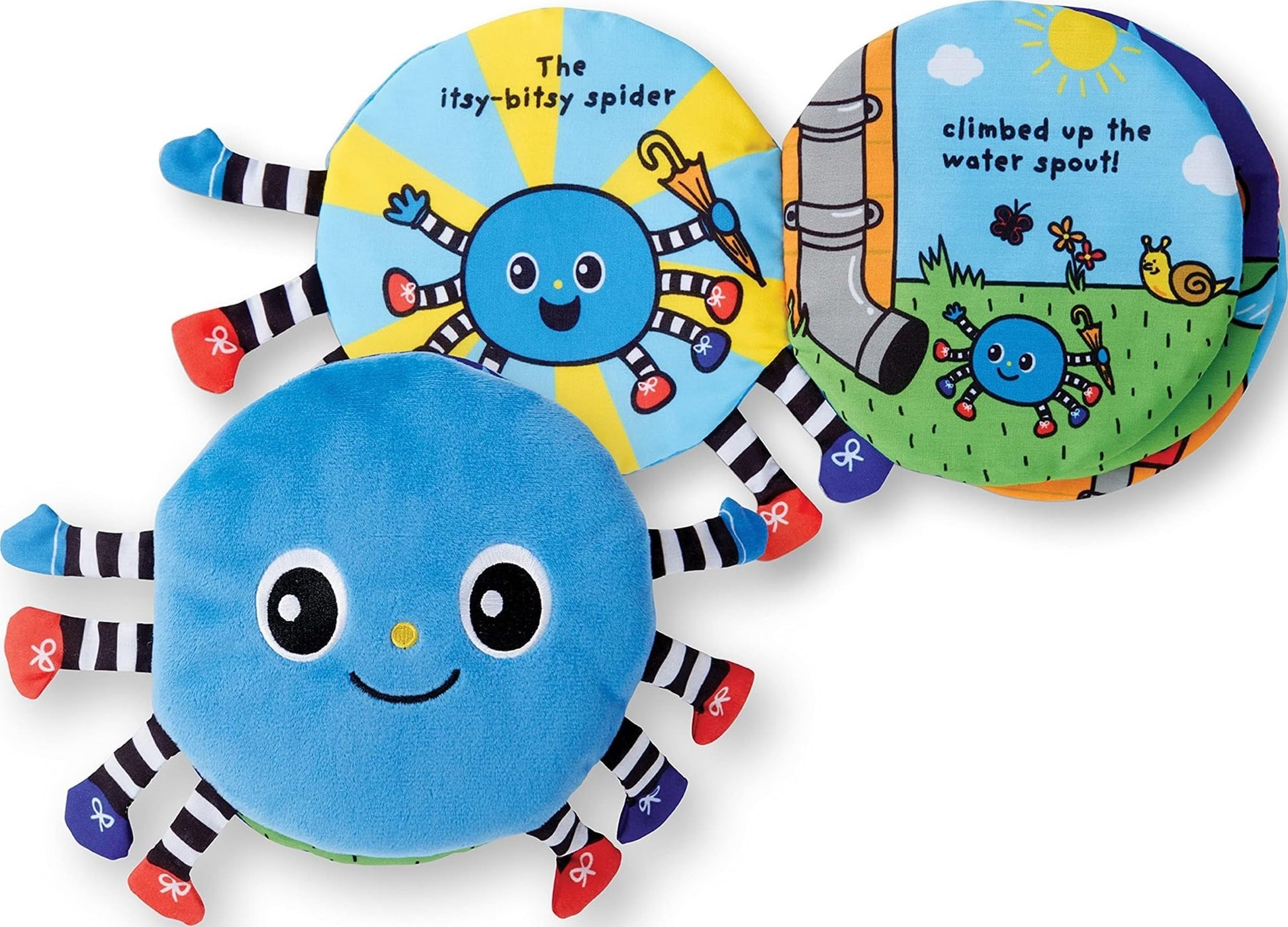 Melissa & Doug K's Kids Itsy-Bitsy Spider 8-Page Soft Activity Book for Babies and Toddlers - Cloth Baby Book And Sensory Toy With Textures To Grasp