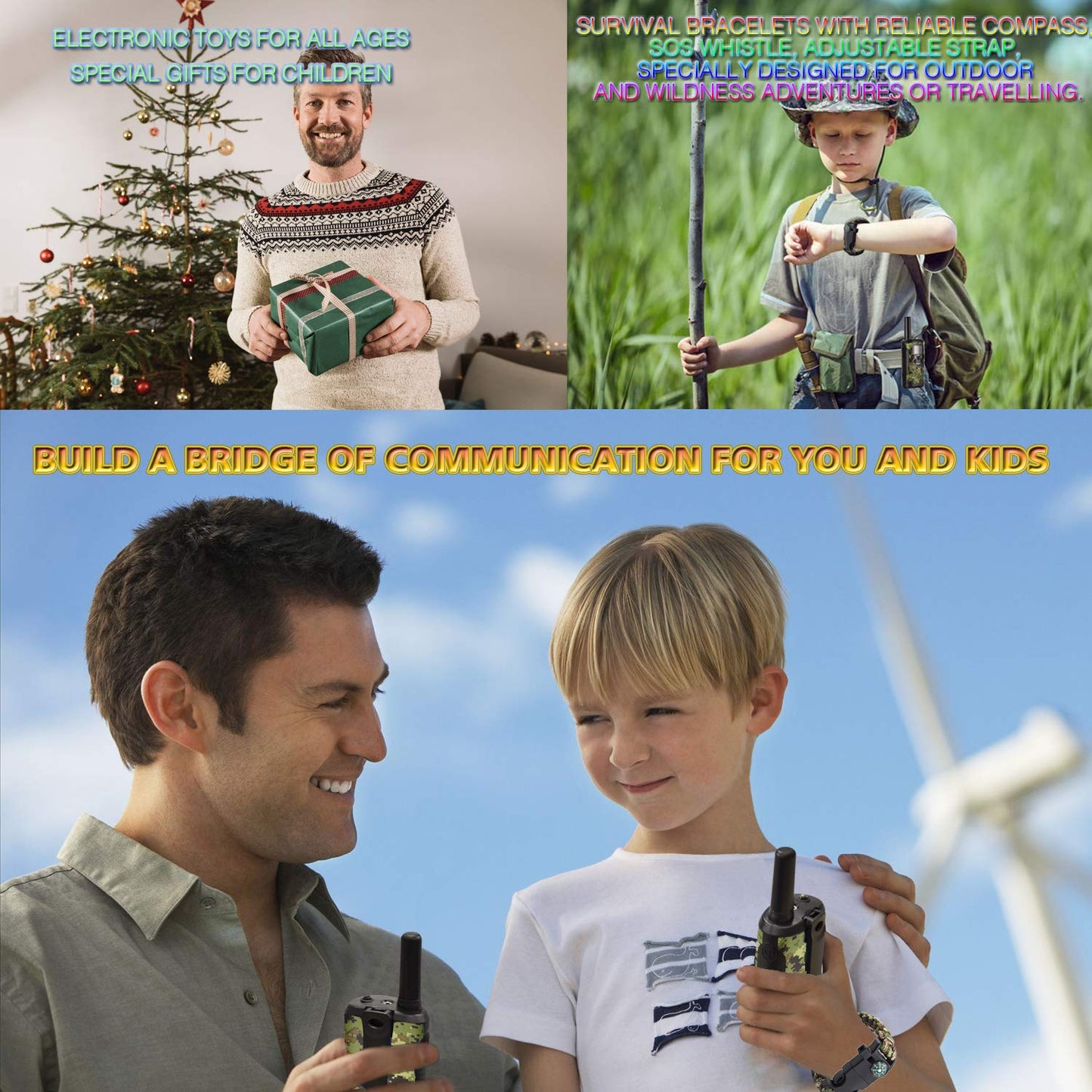 Gifts for Kids Aged 5-12 Boy Toys Kids Walkie Talkies 22 Channel 2 Way Radio 3 Miles Long Range fit Outdoor Adventure Hunt Game Camp Toys for Boys 6 7