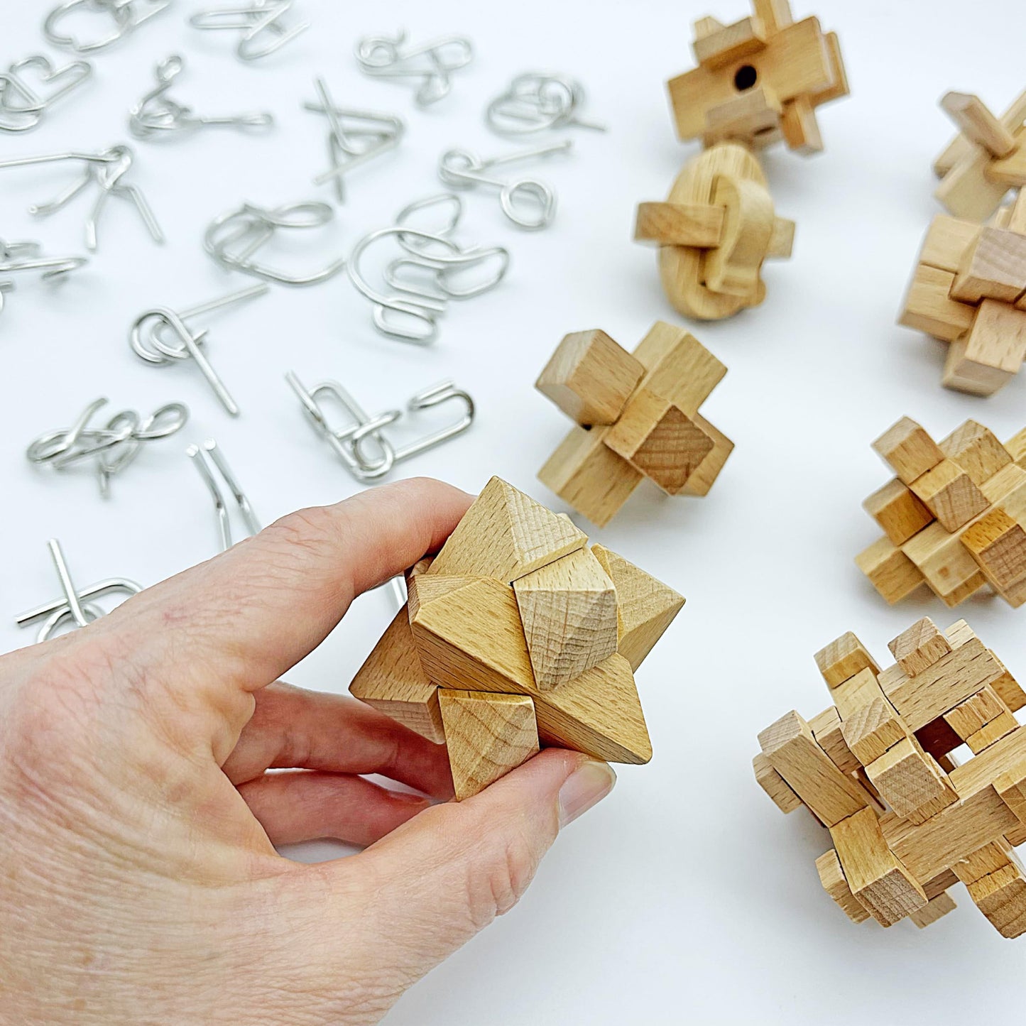 Project Genius Museum Collection Gift Set, 30-Pack of Wood and Metal Brainteasers, Beautifully Packaged Gift for Adults, Teens, and Kids 8+, True