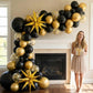 Jenlion 154pcs Balloon Garland Arch Kit,Different Sizes 18 12 10 5 Inch for Birthday Wedding Baby Shower Party Decorations (Black Gold)