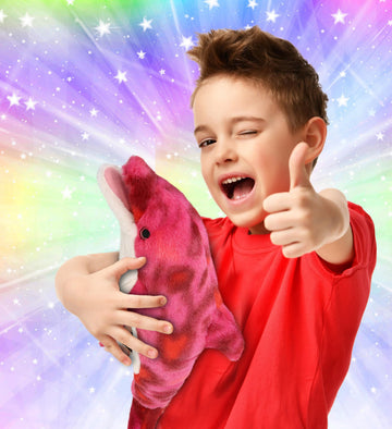 DolliBu Pink Tie-Dye Dolphin Super Soft Stuffed Animal, Cute Realistic Stuffed Animals for Girls, Boys, Adults Animal Gifts, Kids Nursery Decor