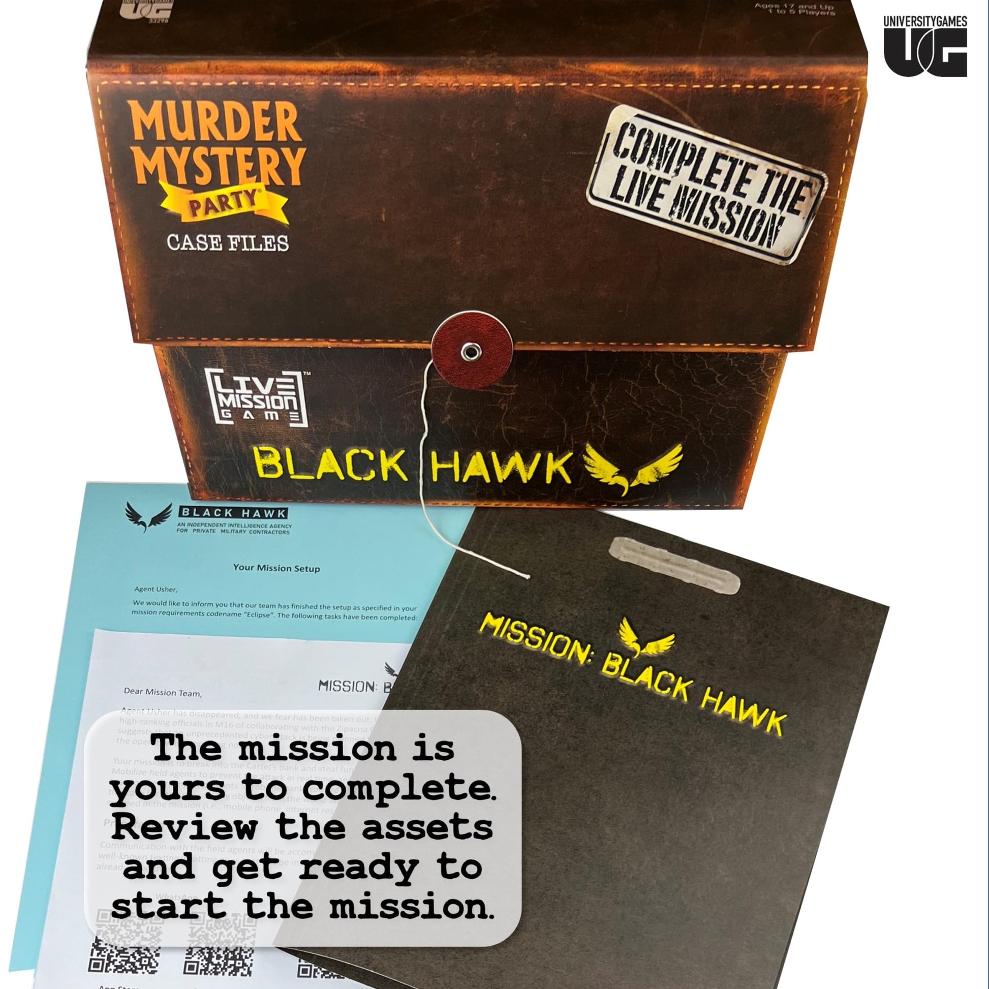 Murder Mystery Party Case Files: Mission Black Hawk for 1 or More Players Ages 14 and Up
