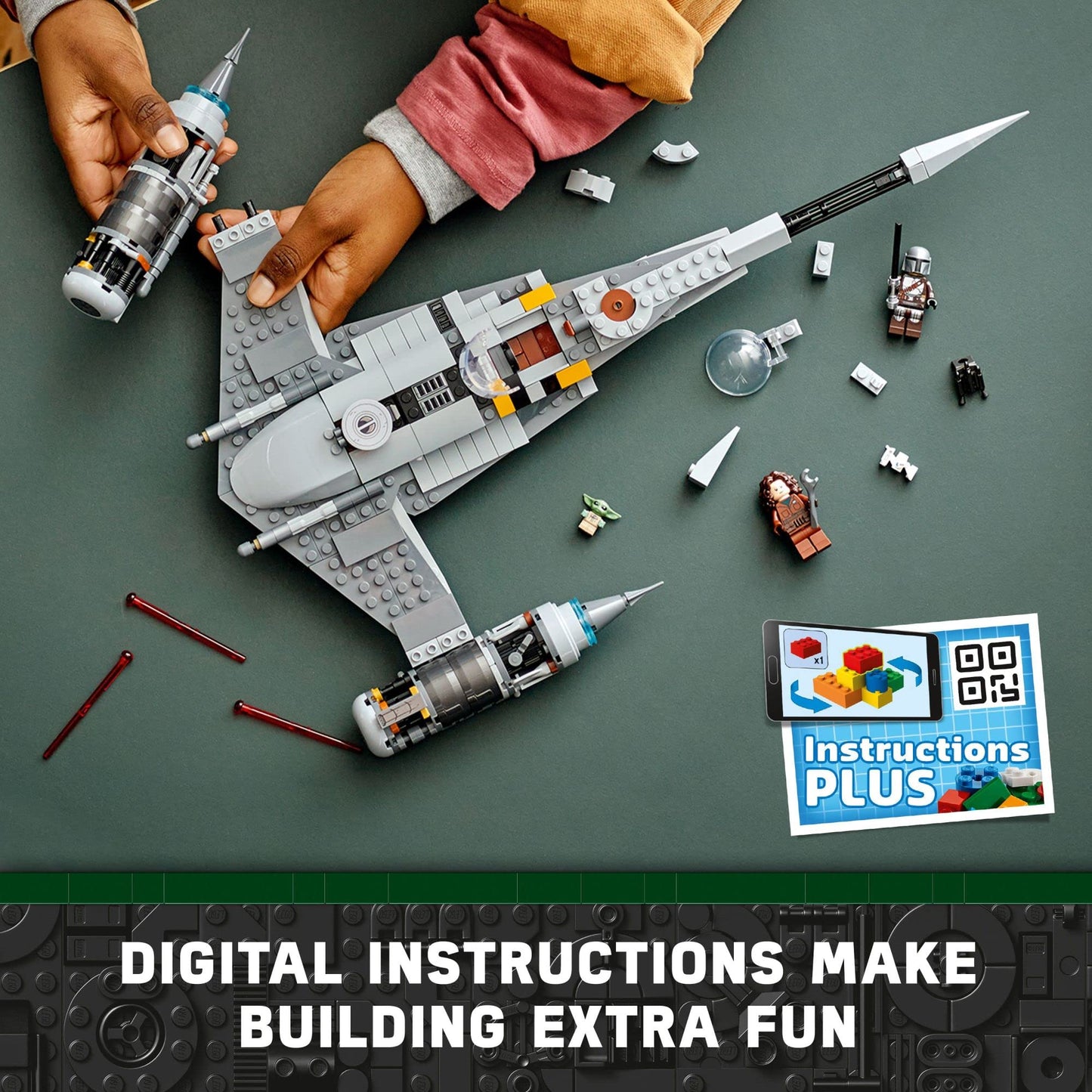 LEGO Star Wars The Mandalorian's N-1 Starfighter 75325 Building Set - The Book of Boba Fett, Featuring Baby Yoda Grogu and Droid Toy Figures, Birthday