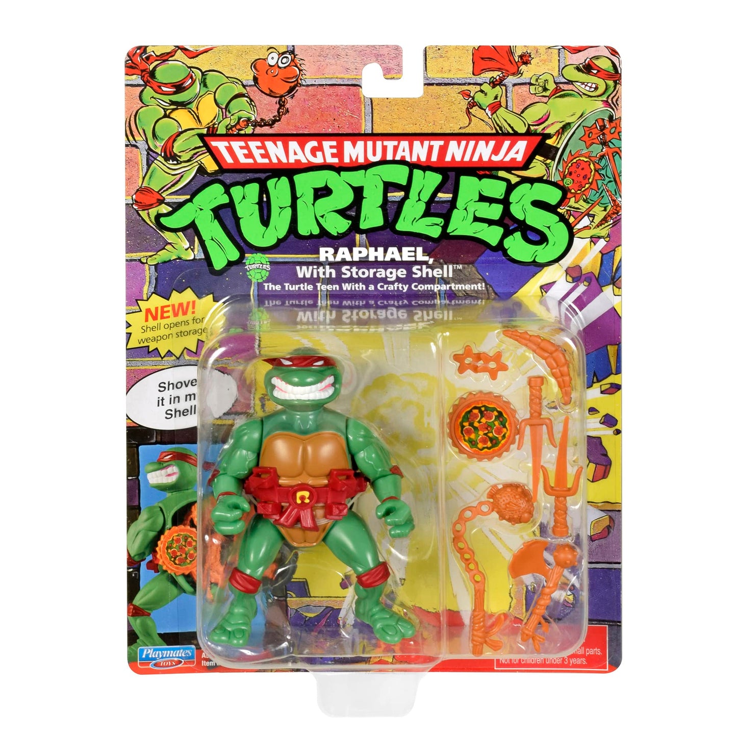 Teenage Mutant Ninja Turtles: 4” Original Classic Storage Shell Raphael Basic Figure by Playmates Toys