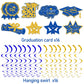 16 PCS Blue and Gold Graduation Decorations Class of 2026, Graduation Hanging Swirls Blue and Gold Congrats Grad Hanging Swirl for Grad Party Supplies