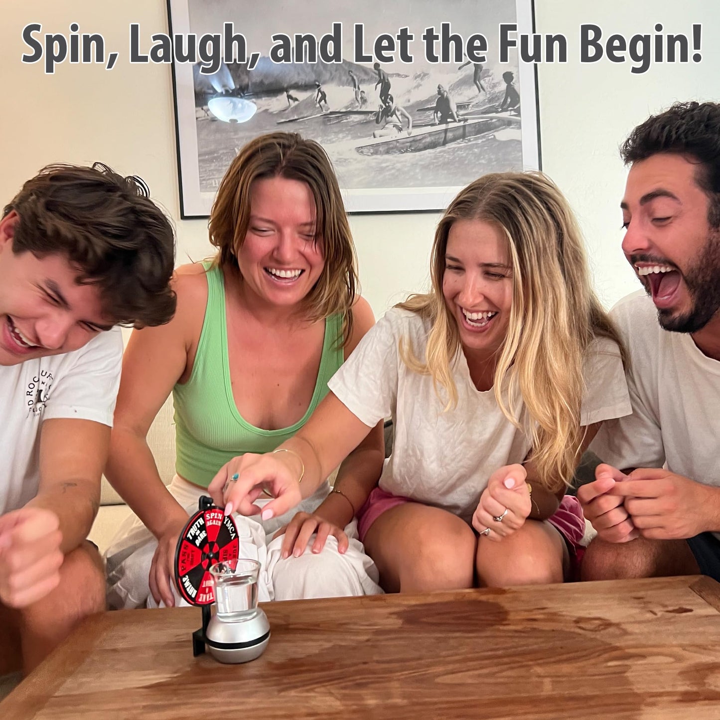 Barbuzzo Funwares Wheel of Shots - Roulette-Style Party Game - Spin the Roulette Wheel for Fun Challenges - Perfect for Bachelor Party, 21st Birthday