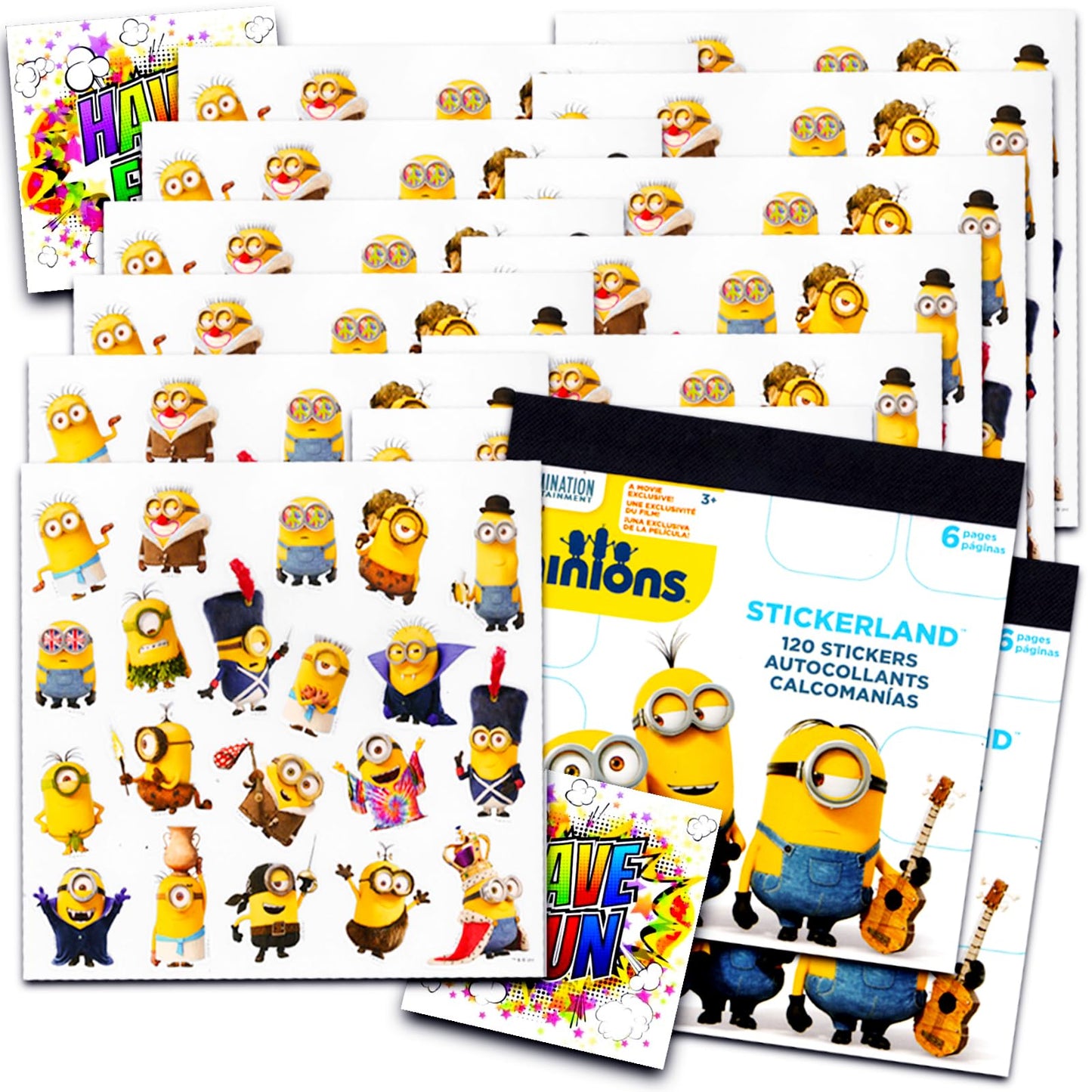 Despicable Me 3 Stickers Party Favors - Bundle of 12 Sheets 240+ Stickers Plus 2 Specialty Stickers!