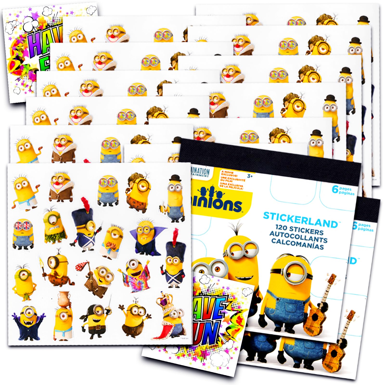 Despicable Me 3 Stickers Party Favors - Bundle of 12 Sheets 240+ Stickers Plus 2 Specialty Stickers!