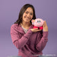 Tomy Nuiguru Knit Kirby Plushies - Hovering Kirby - Officially Licensed Crochet Gaming Plushies with Soft Knit Texture - Valentine's Day Gift