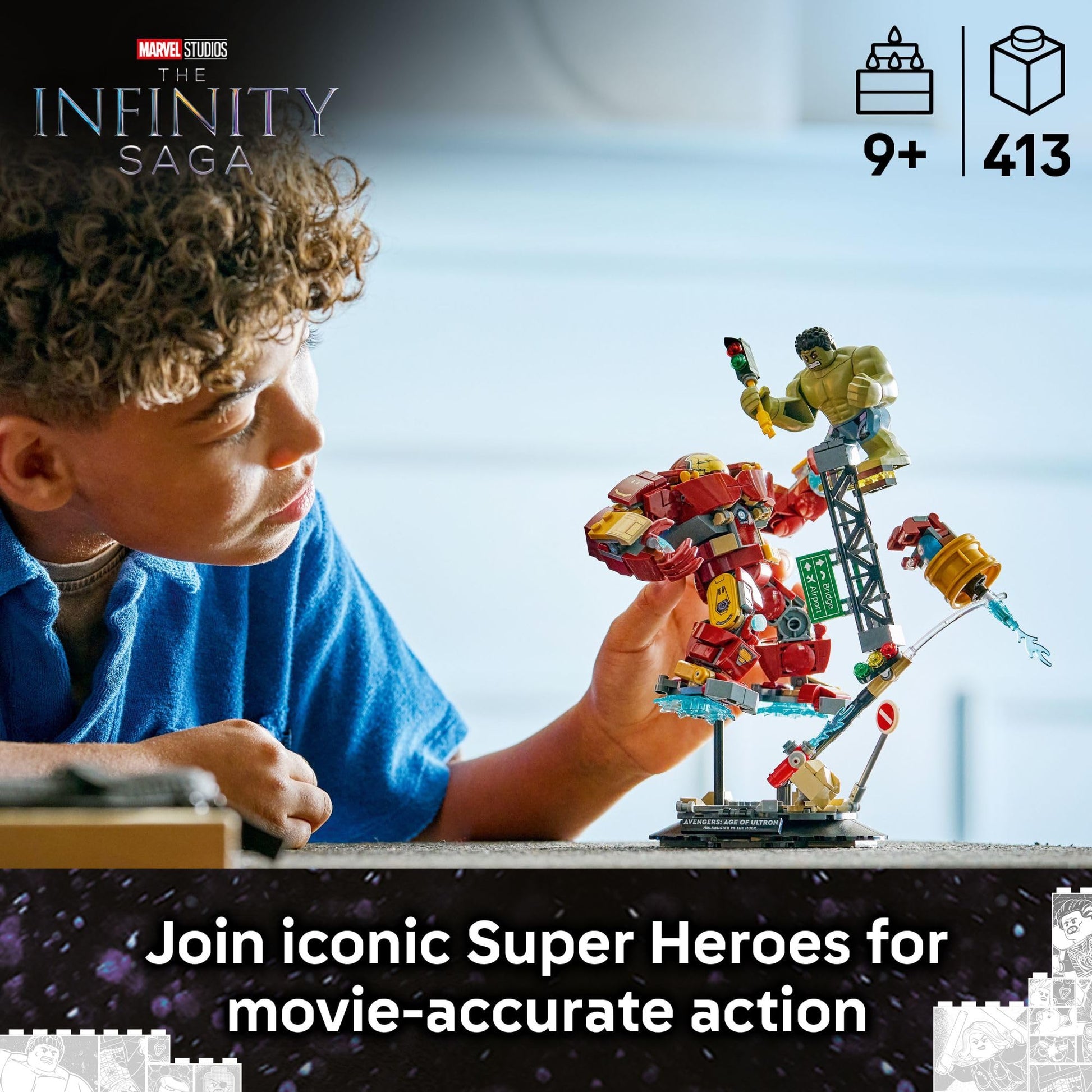 LEGO Marvel Epic Battle: Hulkbuster vs. The Hulk Building Toy for Boys & Girls - Avengers: Age of Ultron Display & Play Set W/2 Minifigures for Kids,