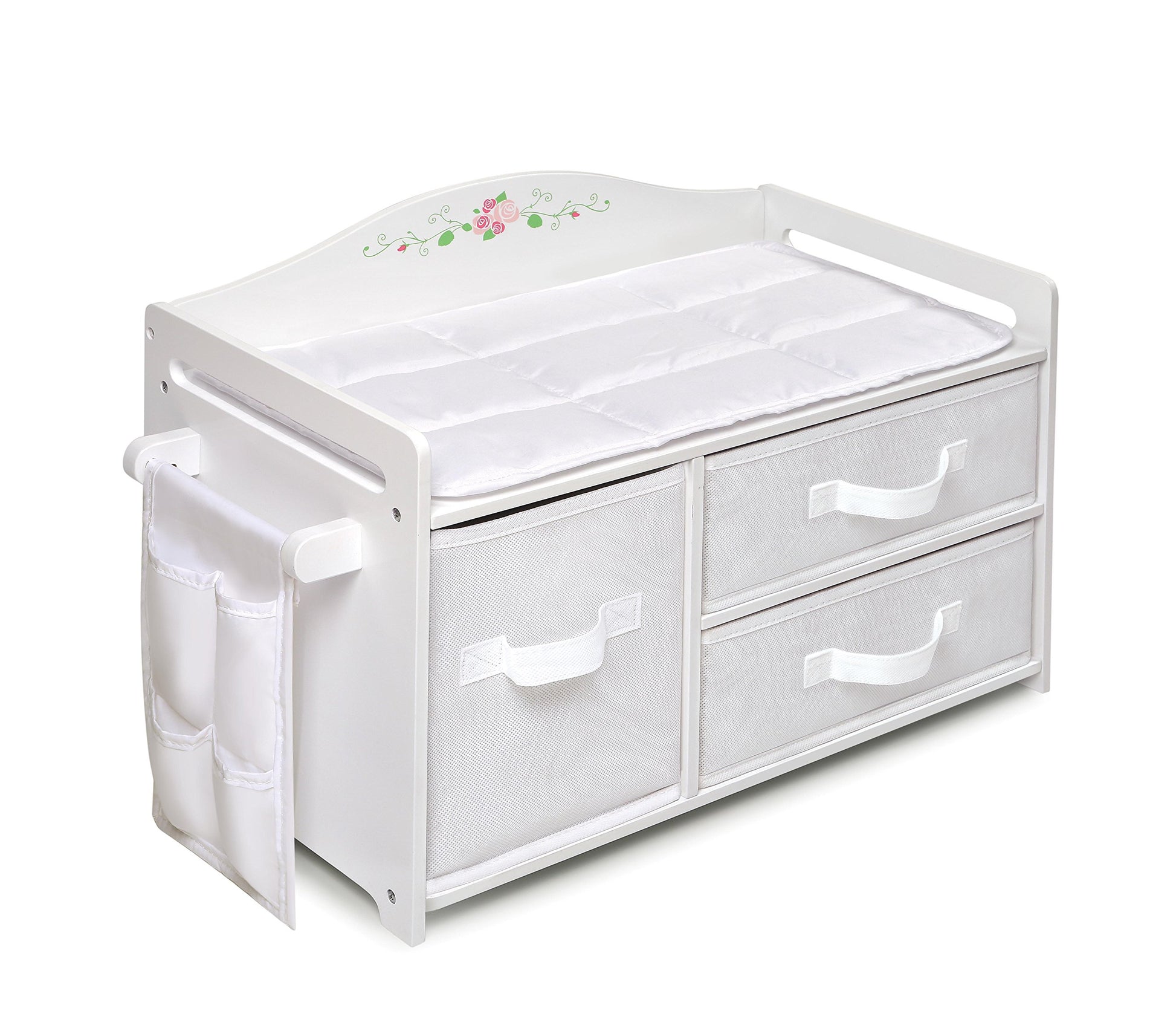 Badger Basket Doll Care Station with Three Baskets and Pocket Organizer for 18 to 20-Inch Dolls - Elegant Playset with Storage and Accessories