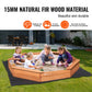 VEVOR Wooden Sandbox with Cover, 75.6''x75.6''x9.1'' Octagonal Sand Box, Sandpit with 4 Benches and Bottom Liner, Gift for Ages 3-12 Years Old