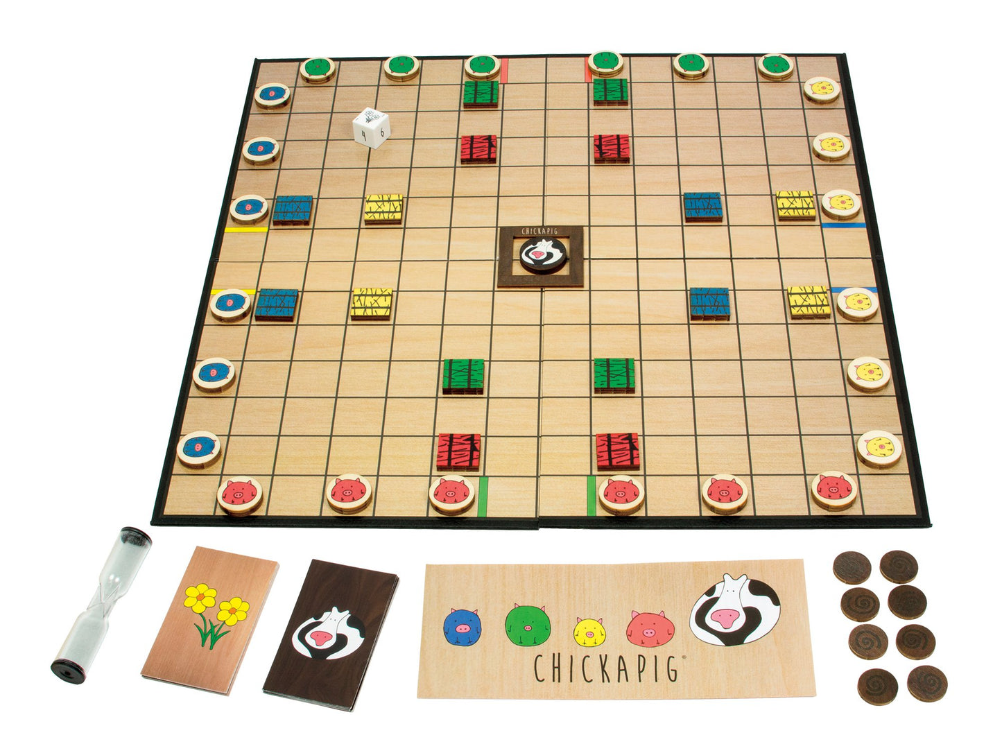 Buffalo Games Chickapig Board Game - 2-4 Players, Ages 10+, Wooden Pieces - Travel Fun - Fun Family Games - Chicken-Pig Strategy Board Game