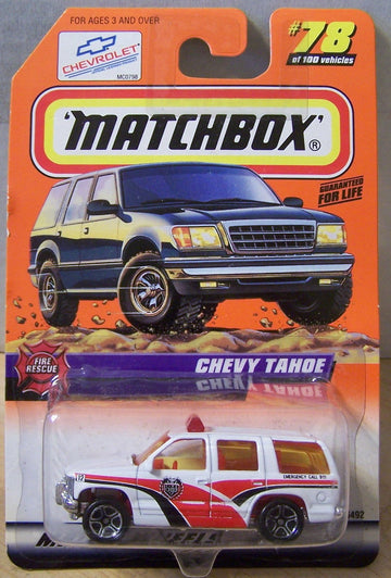Matchbox Fire Rescue Chevy Tahoe White/Red #78