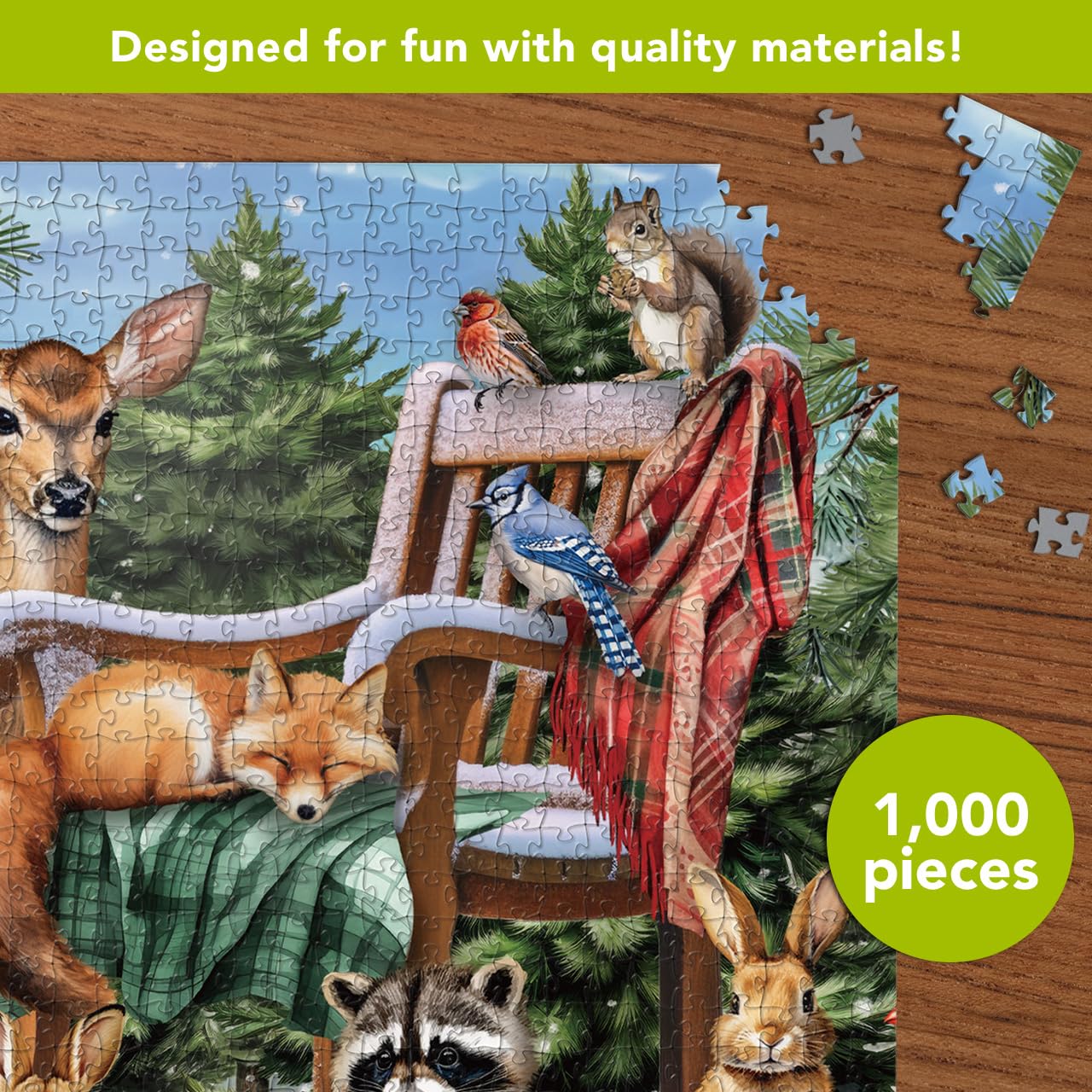 Briarwood Lane Winter Jigsaw Puzzle 1000 Pieces Adult Finished Size 29.5x19.68 Snow Day Friends Puzzle for Game Night