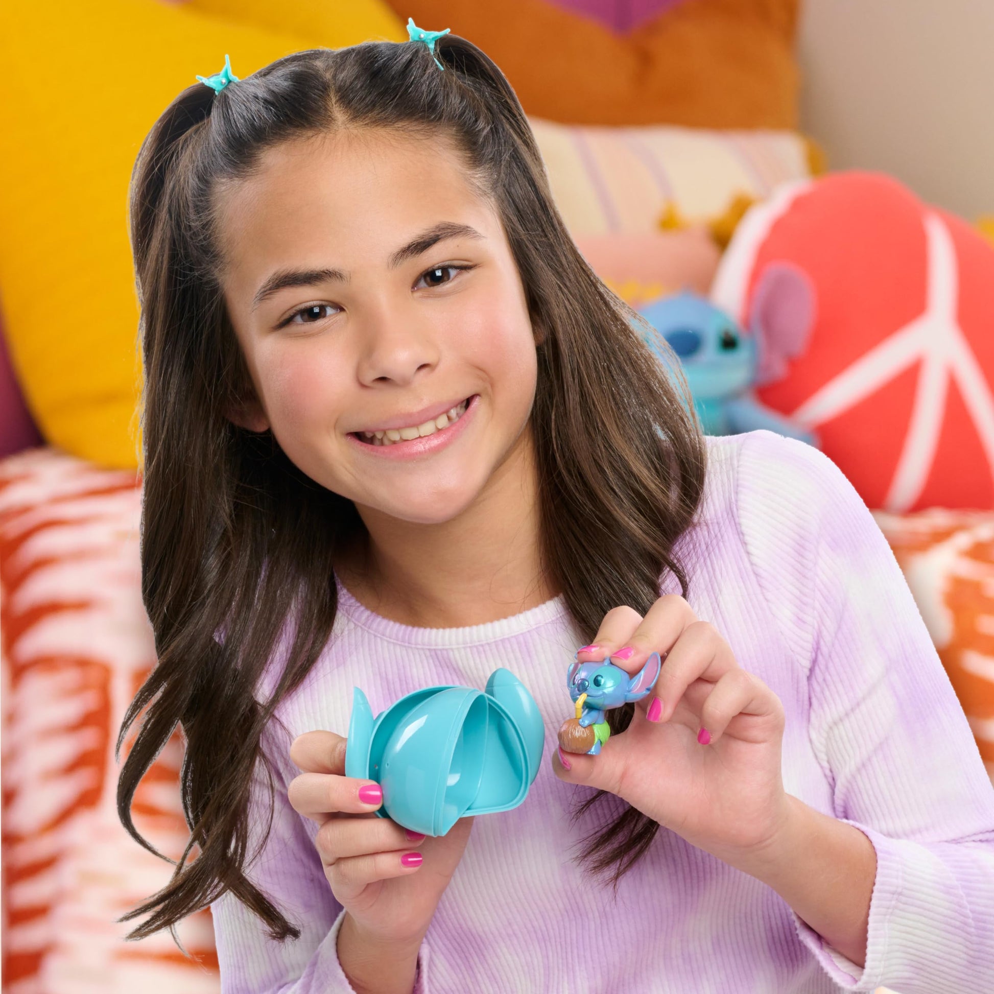 Just Play Disney Stitch Capsule Mini Figures Wave 3 Surprise Capsule, with 2" Tall Blue Alien Figures; Toys for Kids Ages 3+