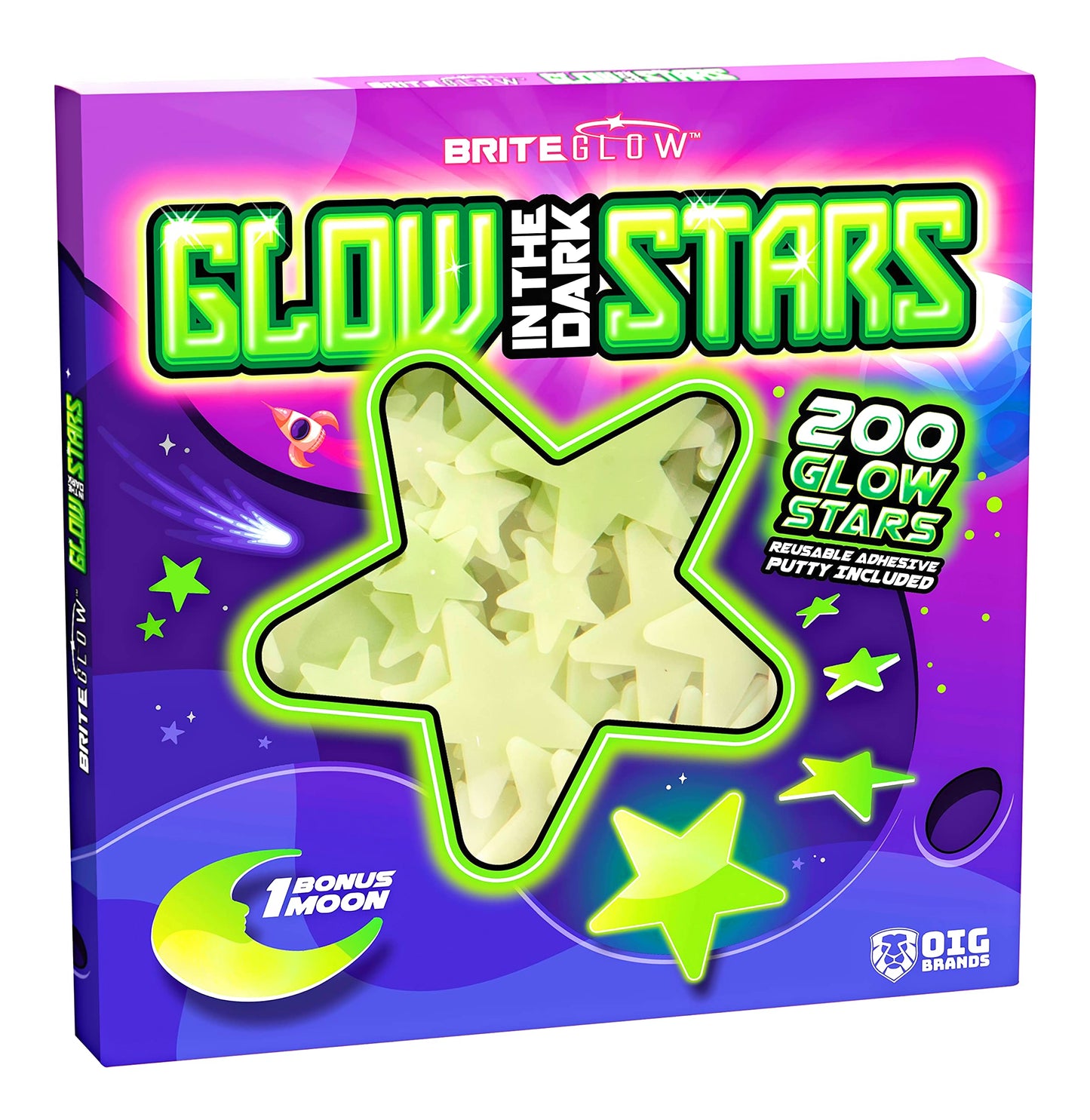 200 Pcs Glow in the Dark Stars with Moon - Luminous 3D Wall Stickers Night Light for Boys & Girls Room Decor - Bedroom Ceiling Space Kids Wallpaper